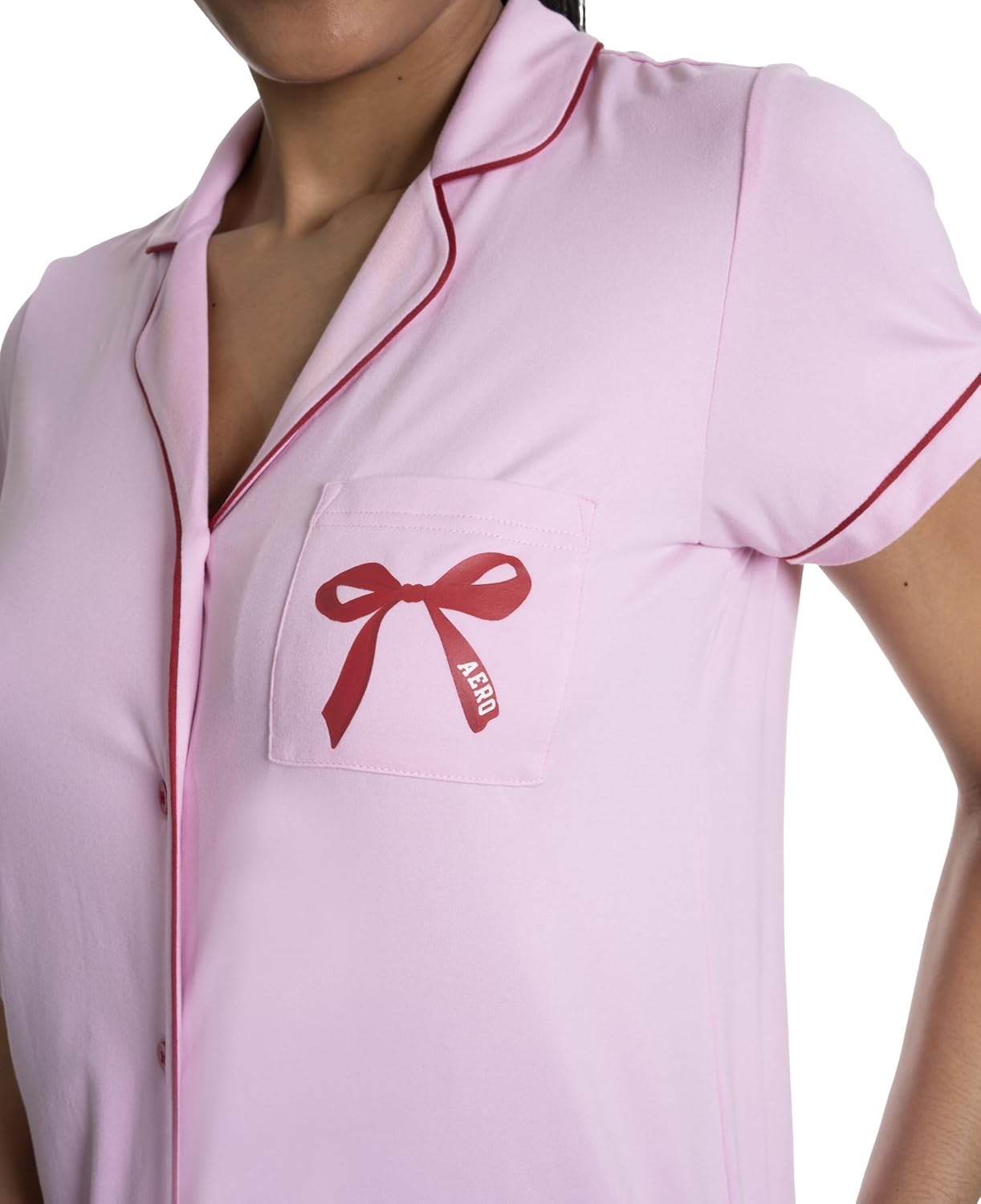 AEROPOSTALE womens Notch Collar and Capri 2pc Pj - Image 4