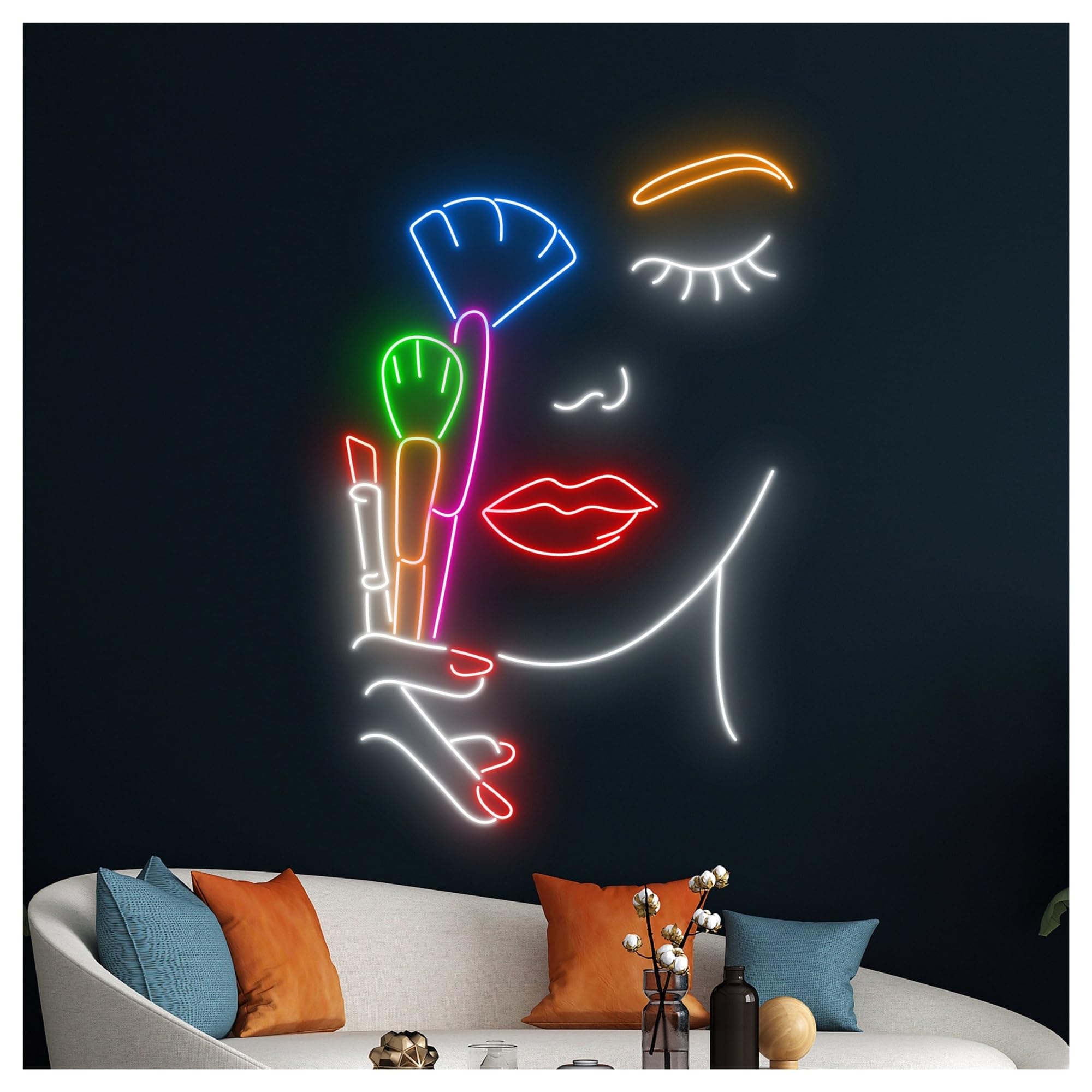Wiszące neony artystyczne Neon Dla Wizażysty, Kosmetyki, Produkty Kosmetyczne, Oświetlenie LED, Witryna Sklepowa, Wejście Do Firmy, 63cm