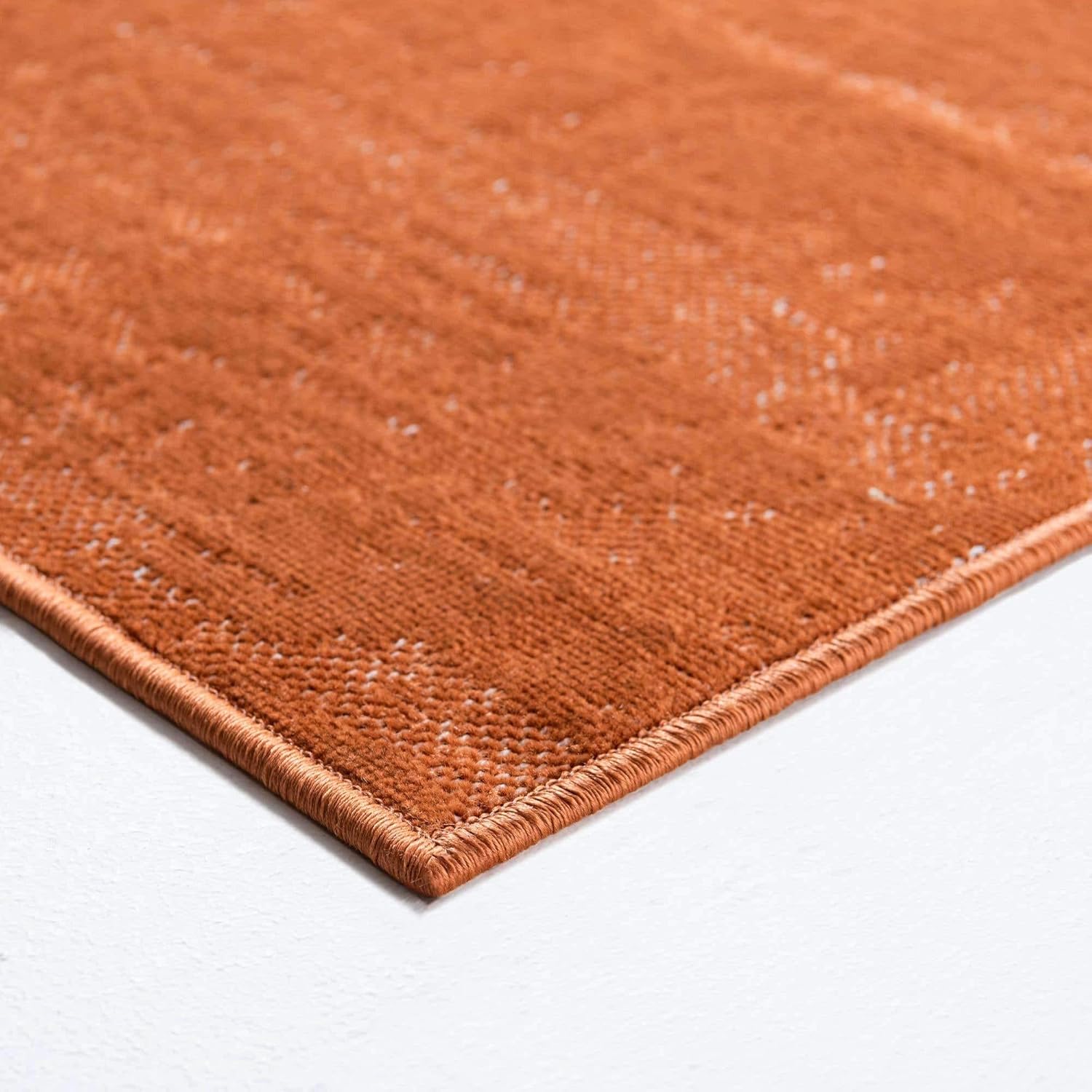 Rugs.com Valencia Collection Area Rug – 9' x 12' Orange Low Rug Perfect for Living Rooms, Large Dining Rooms, Open Floorplans