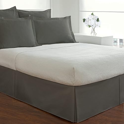 Miniatura 64 de Fresh Ideas Bedding Tailored Bedskirt, Classic 14” Drop Length, Pleated Styling, California King, White