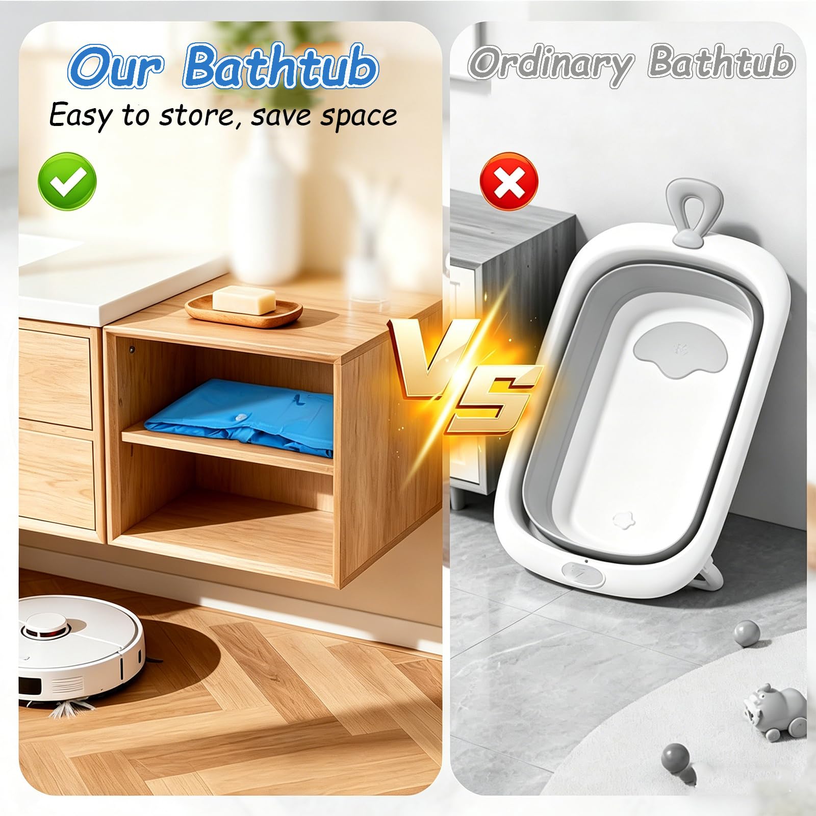 BañEra Inflable,PortáTil De Viaje para BebéS Y NiñOs PequeñOs,con Bomba Aire,Un Imprescindible El BañO,DiseñO Plegable Un FáCil Almacenamiento, ReciéN Nacidos hasta(64 * 98 * 28cm,Blue)