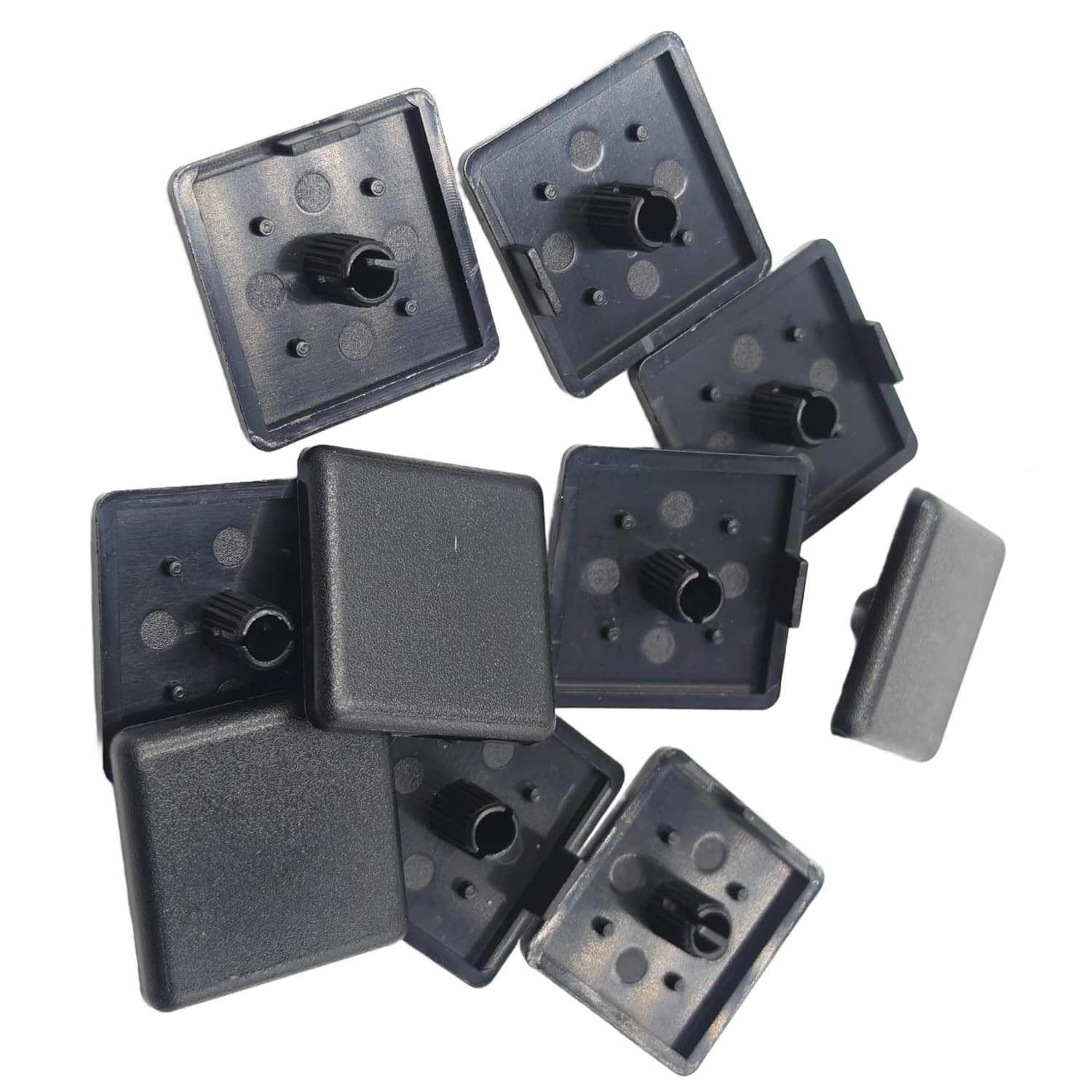 LEOUEANR 10Pcs End Cap for 4040 Aluminium Profile, Plastic European Standard Aluminium Profile Cover & Square Tube Protective Caps（Black）