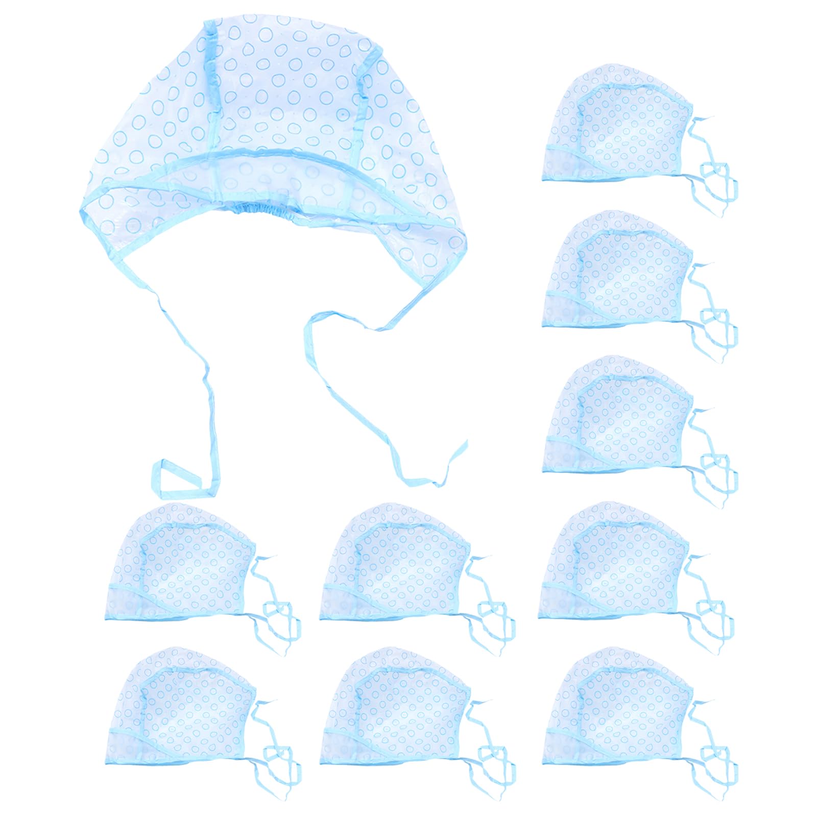Gorros para Mechas Reutilizables para Teñir el Cabello con Agujeros, 10 Piezas Azul, Gorro con Capa para Coloración Casera y Profesional, Herramienta Ligera para Peluquería y