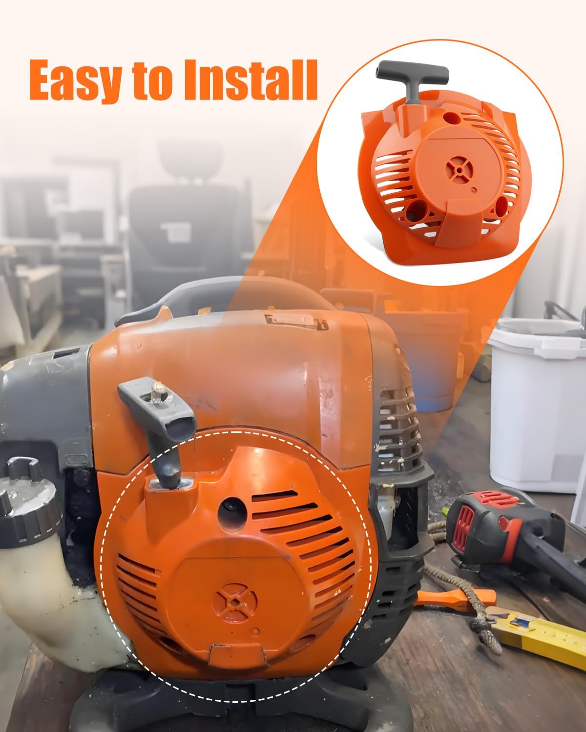 Fit for Husqvarna 525L 525LS 525LST 525RS String Trimmer Recoil Starter Assembly with Pull Cord, Replacement 578992501 596249001