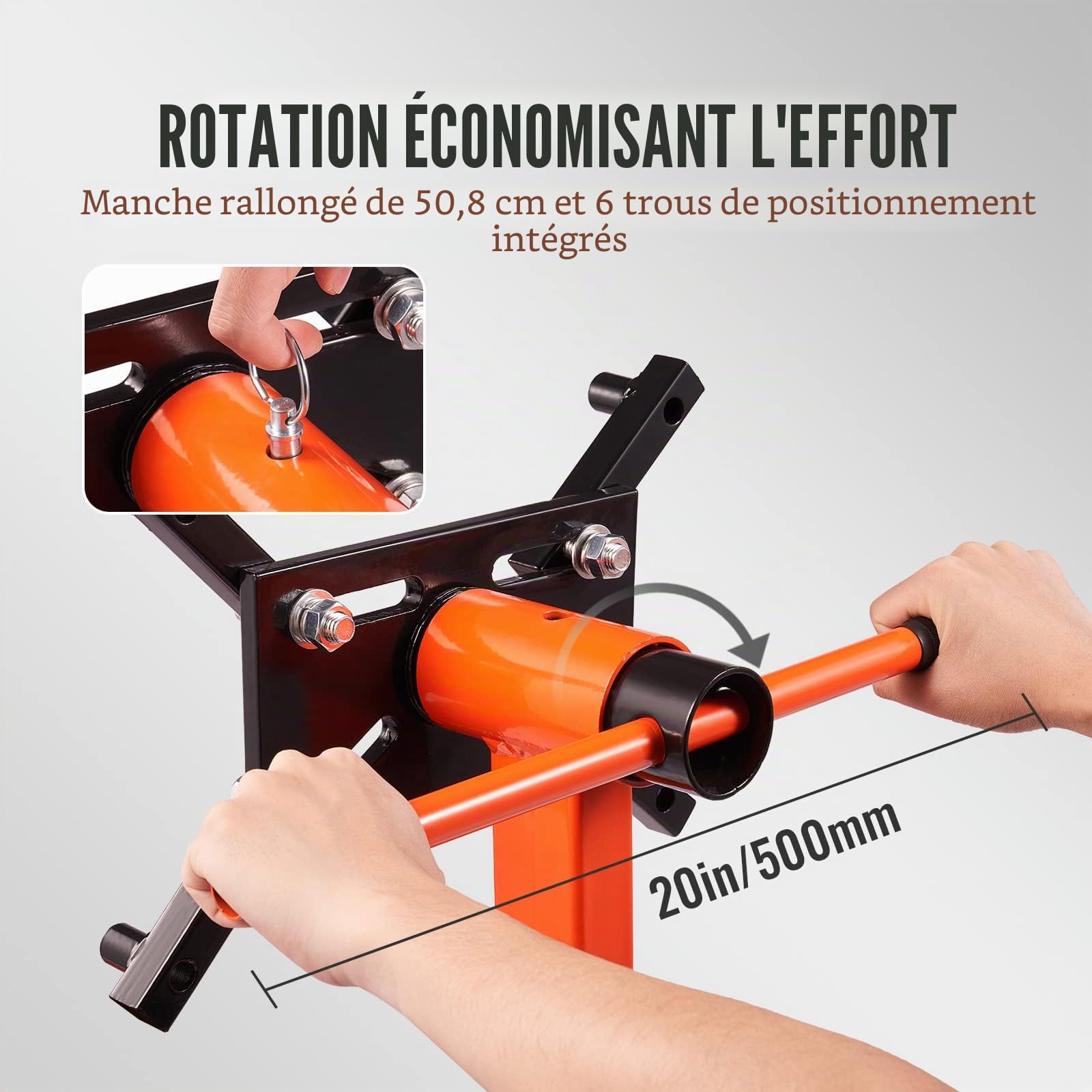 VEVOR Support Moteur d'Atelier 340 kg Stand de Moteur en Acier Mobile et Verrouillable Lève-Moteur Rotatif 360° 6 Points d’Ancrage Réglables en Inclinaison pour Travaux sur Moteurs Démontés Mécanicien