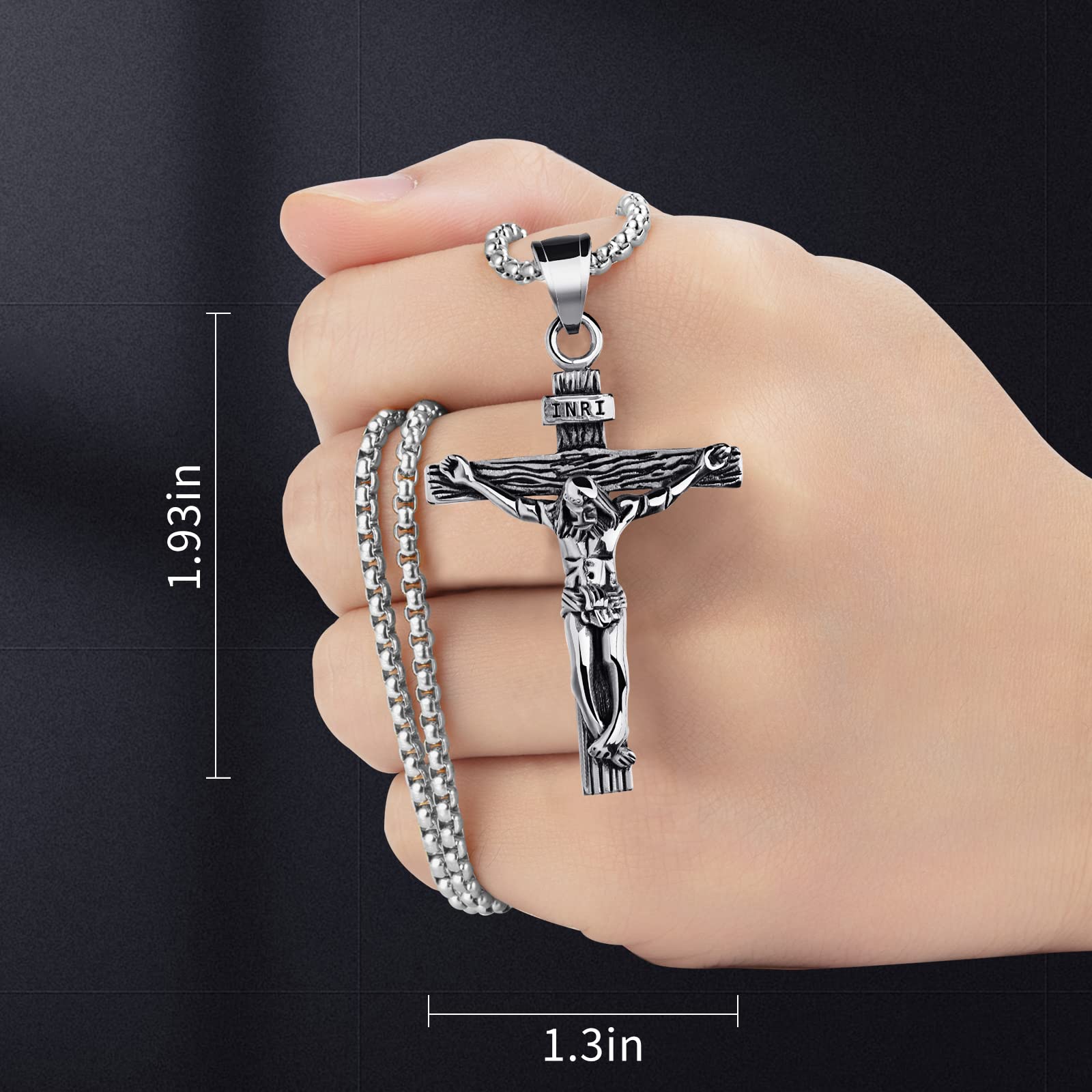 Cross Pendant for Car Rearview Mirror Charm Hanging Accessories Ornament Jesus Cross Necklace Jewelry Women Men Auto Interior — view 5