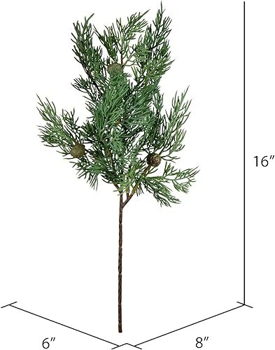 Miniatura 3 de Vickerman - Guirnalda de Navidad artificial de pino de cedro, 72.0in, color verde