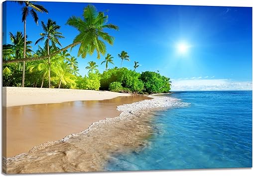 Amazon Co Jp 海 絵画 海 ポスター 写真 自然 風景画 キャンバス絵画 インテリア アートフレームポスター 贈答 風水 玄関 部屋飾り 新築お祝いに最適 リビングに飾る絵 木枠付きの完成品 40x60cm ホーム キッチン