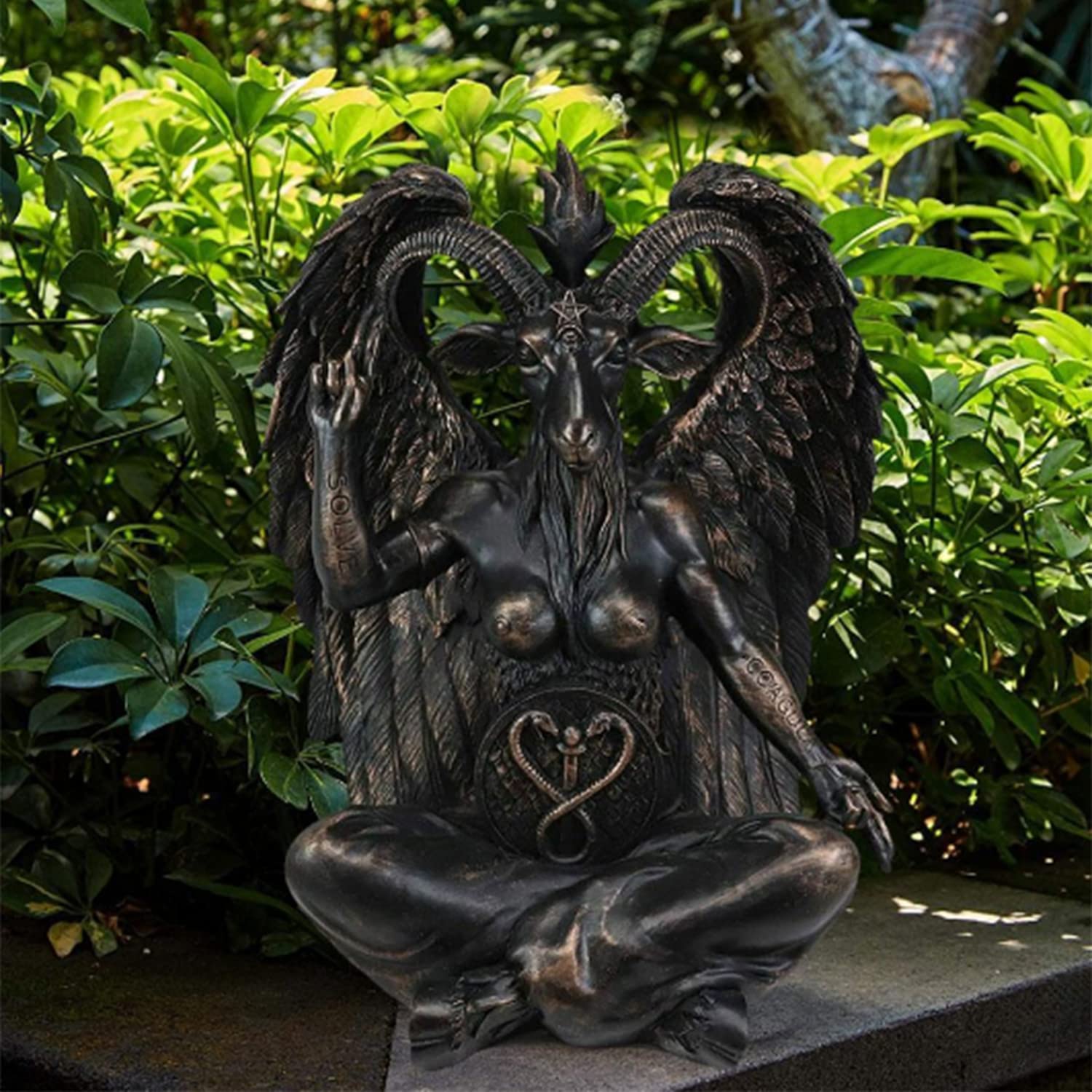 Amazon.co.jp: ARTFILIF 悪魔のようなアイドルバフォメット彫刻座って