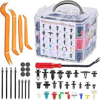 925 pièces de clips de fixation pour voiture, ensemble de clips de garniture de portes universelles et fixations de pare-chocs, avec outils de démontage.