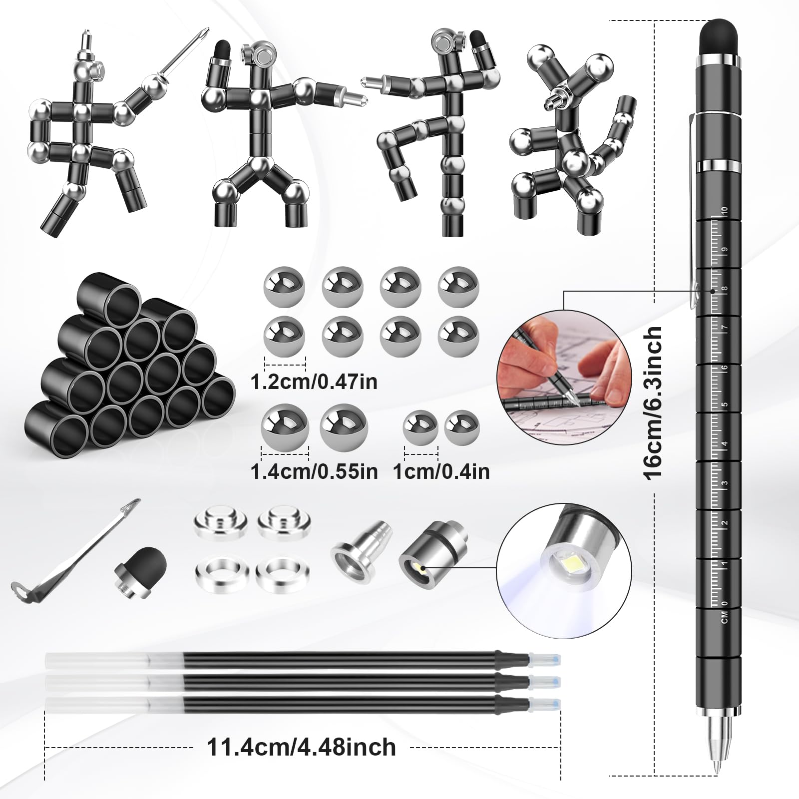 Dusor Gifts for Men Fidget Pen, 2026 Graduation Gift for Him Her Multifunction Pen, Anniversary Birthday Father‘s Day Gifts for Men Dad Husband Brother Boyfriend, Cool Stuff Gadgets for Son Teens Boy