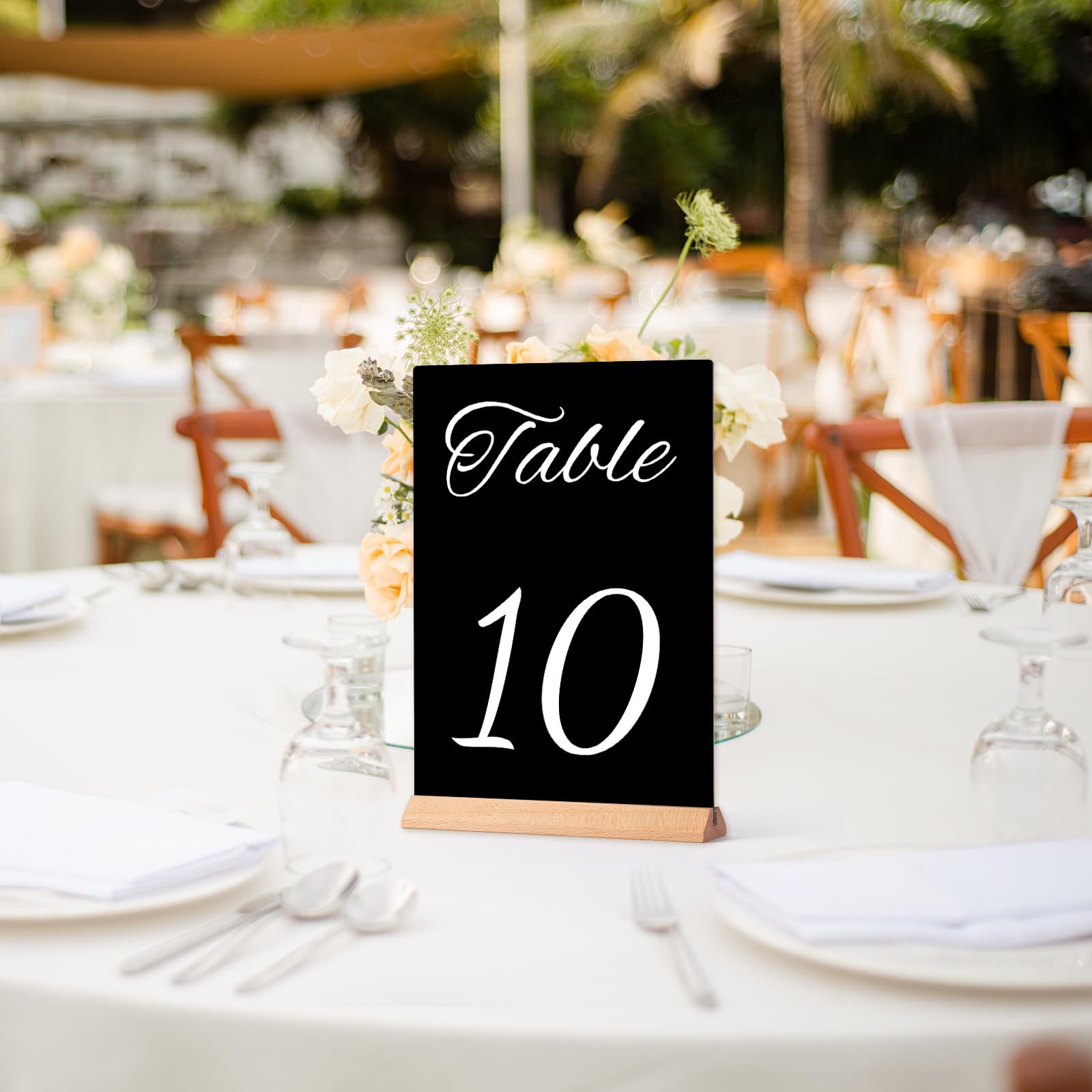 Tableau Noir A4, 2 Pièces Mini Tableaux Noirs avec Supports en Bois, Double Face Ardoise Craie Signes, Étiquettes de Prix en acrylique pour Menus Mariage Bar Café