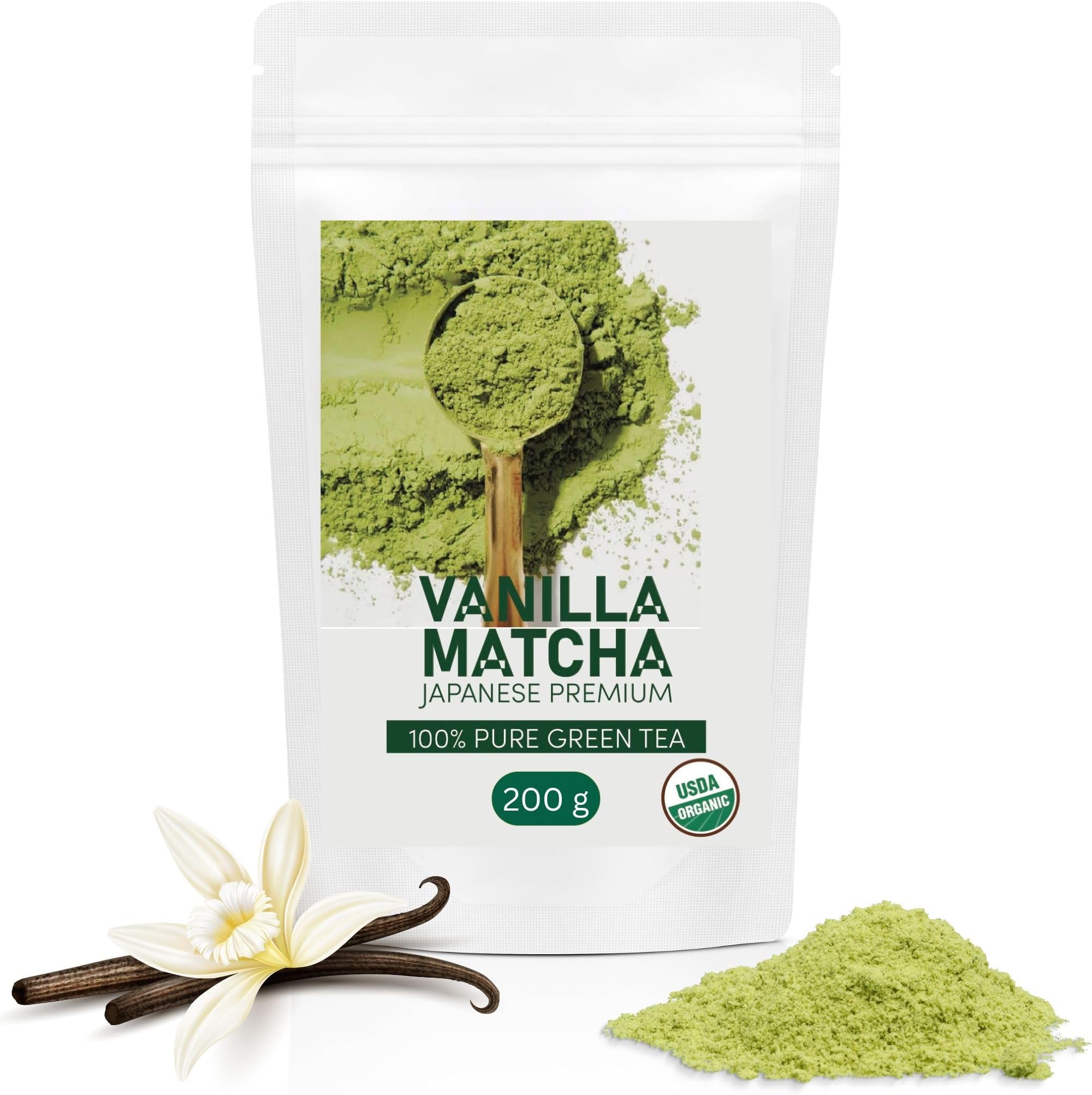 Matcha Premium JapanesePURE GREEN TEA (200 g, Vanilla)