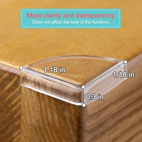 Miniatura 7 de Protector de esquina para bebé (paquete de 24)  Protectores de esquinas transparentes, protector de esquinas para muebles y parachoques de seguridad