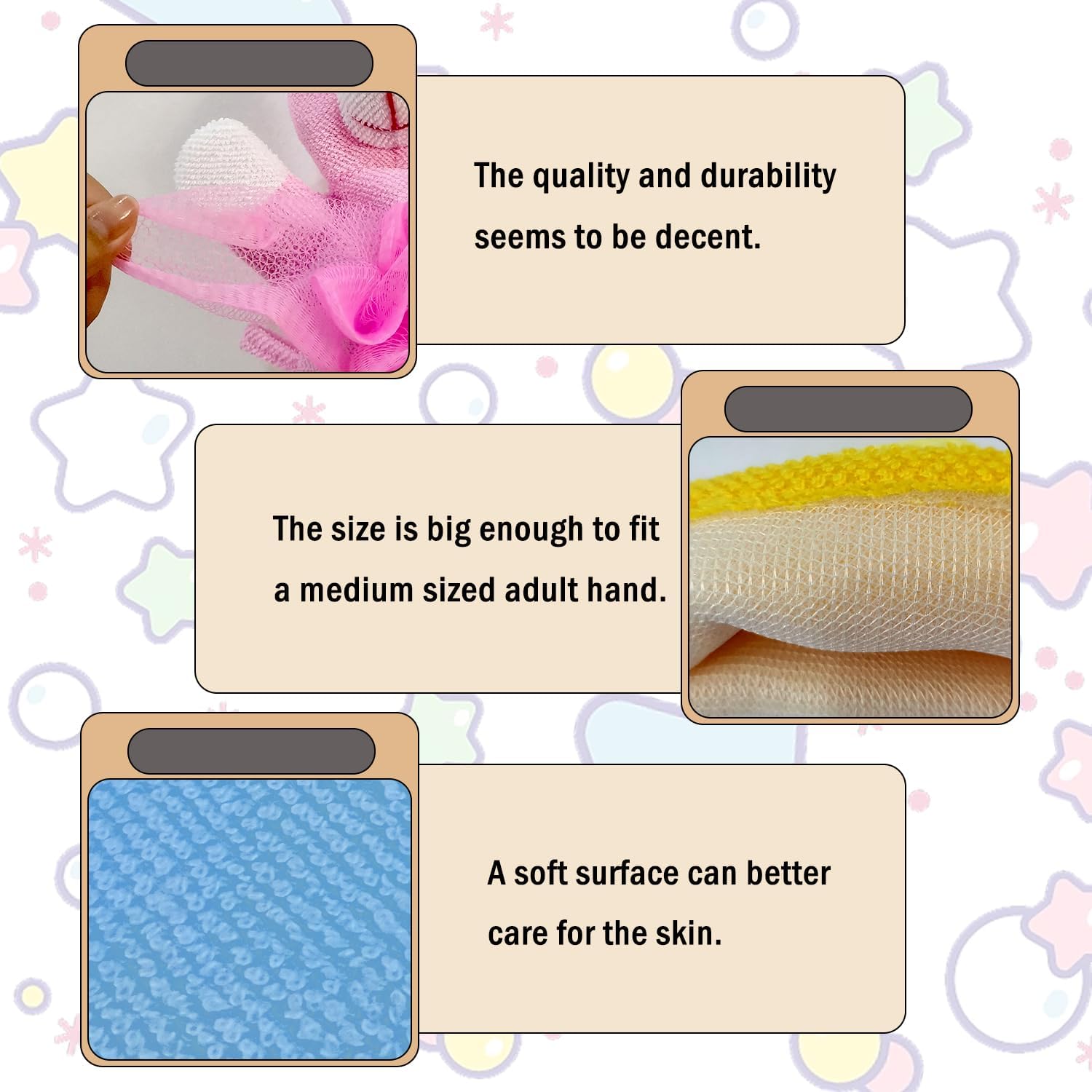 4 Pack Cute Animal Bathing Gloves Kids Sponges for Bathing Loofah Gloves Shower Kids Body Scrub