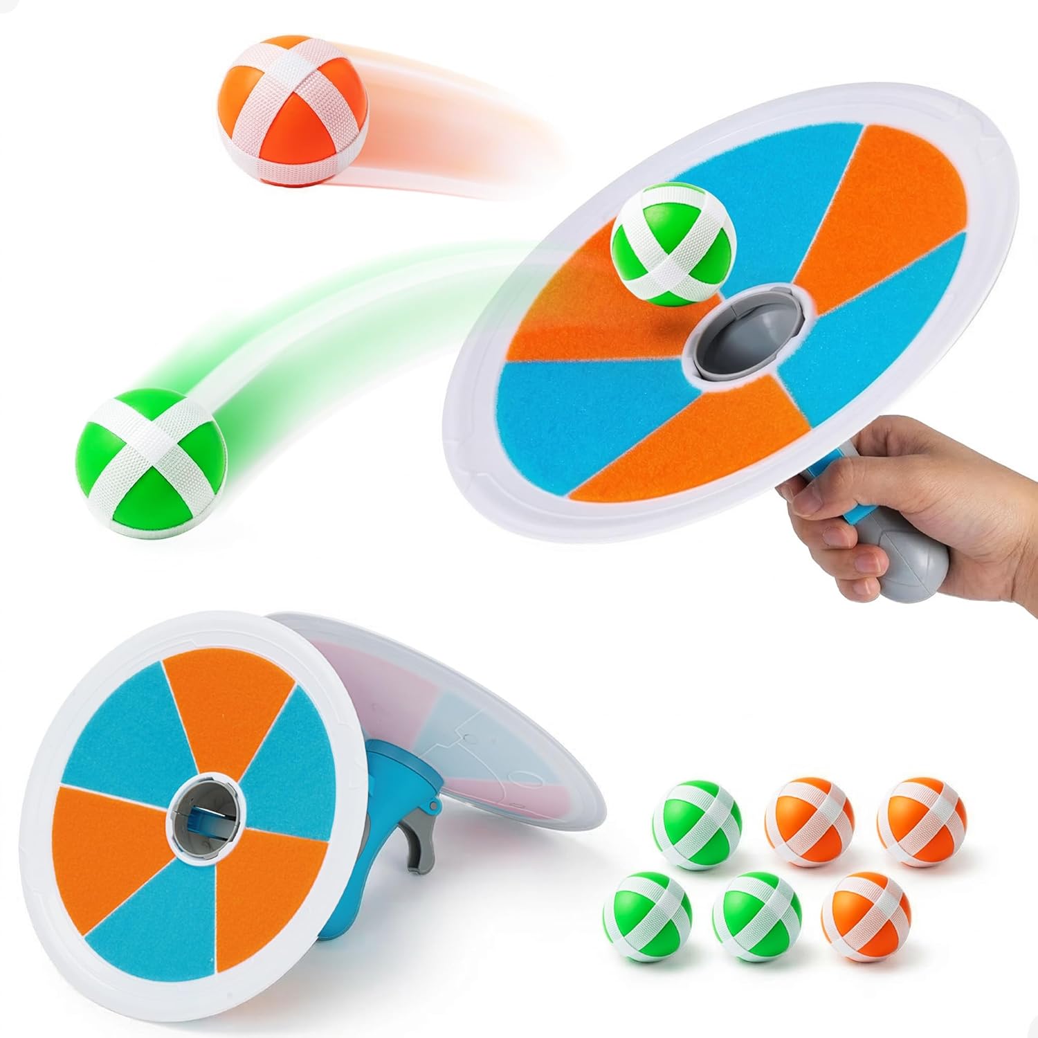 iPlay, iLearn Pop Stick Ball Game Outdoor Toys for Kids, Toss Chase Launching Ball Sports Game for Child Boys, Outside Yard Fun Family Activity, Cool Birthday Gifts for 3 4 5 6 7 8-12 Year Old Girls