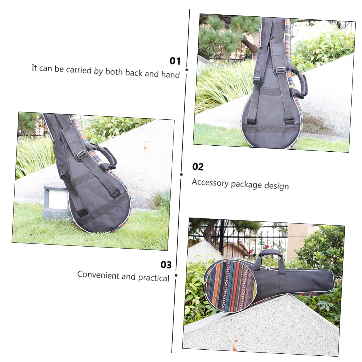 Alipis Zaino Mandolino Imbottito Nazionale con Manico Comfort e Ampia Tasca Frontale Custodia Strumento Musicale per Viaggi Borsa Doppia Spalla Elegante e Funzionale per Musicisti
