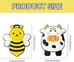 2Pcs Tags mignons de bagages, Silicone Voyage Tags Vache & Identificateur de valises pour abeilles avec nom Adresse par étiquette Étiquette Sac à valises Sac à dos Sac, Etiquettes de bagages Cadeau de voyage étanche