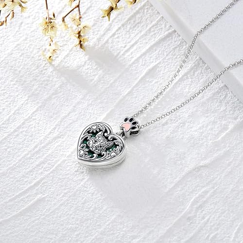 Miniatura 3 de SOULMEET Collar con medallón de elefante de la suerte, oso de koala, panda, nutria, gato, lobo, con capacidad para 1 o 2 imágenes, medallón