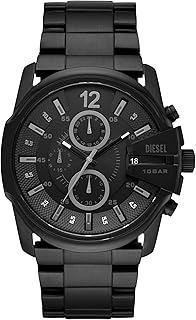 Herrenuhr Master Chief Dreizeiger, Gehäusegröße 46 mm, Edelstahluhr mit Lederarmband