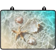 Stove Top Cover for Electric Heat Resistant Glass Ceramic Cooktop Cover Mat Versatile Flat Top Induction Stove Cover Protector for Kitchen Decor, 29 x 21 Inch, Starfish Seashell