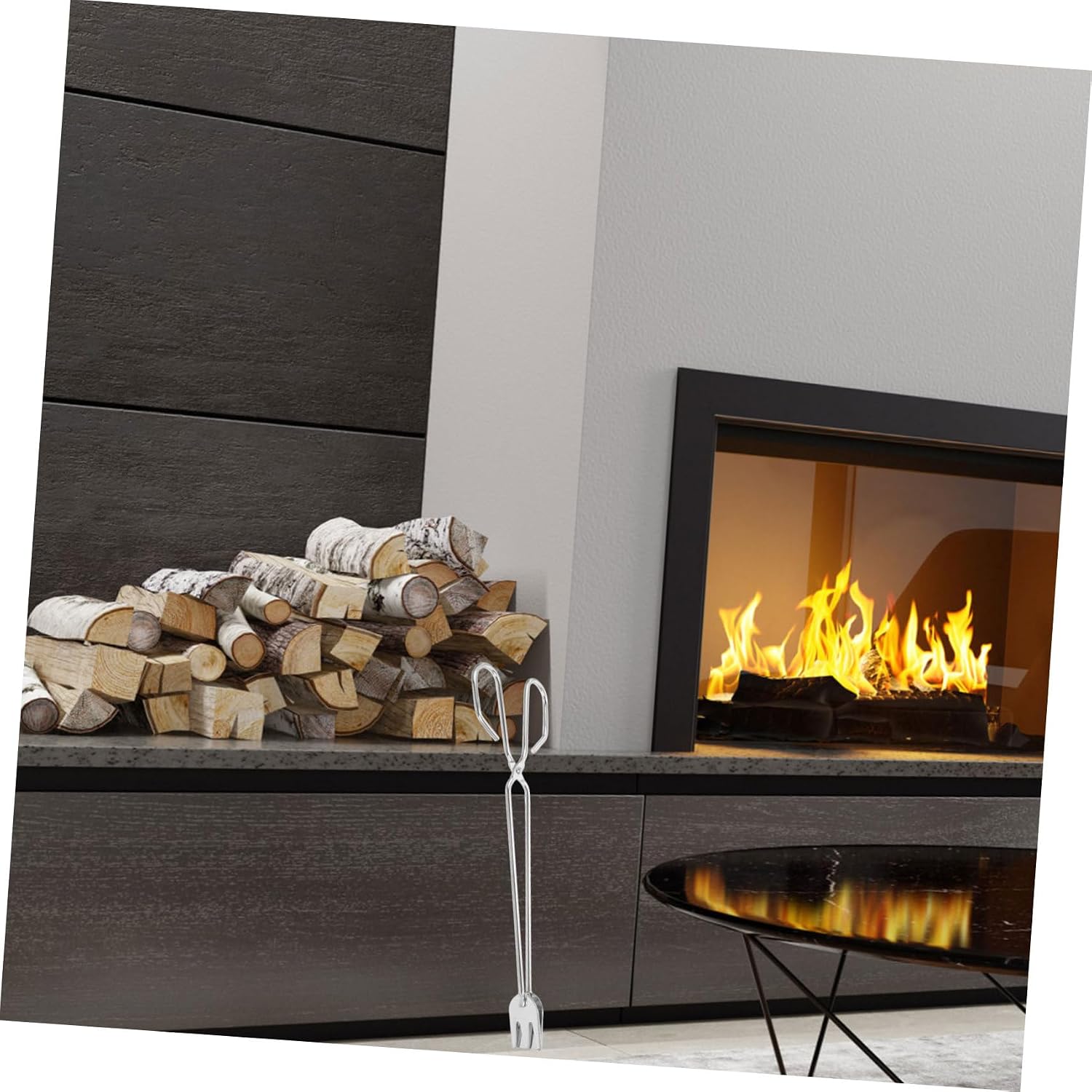 Lengthened Charcoal Tong Iron Fire Tong for Bbq Camping Firewood