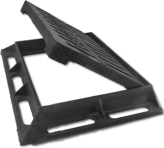 Cast Iron Drain Grate and Frame, 12x8 Outdoor Drain Cover, B Class Sewer Grate with Base, Durable Heavy Duty Channel Grate, Black Rectangle Drainage Grate for Driveway, Concrete, Yard