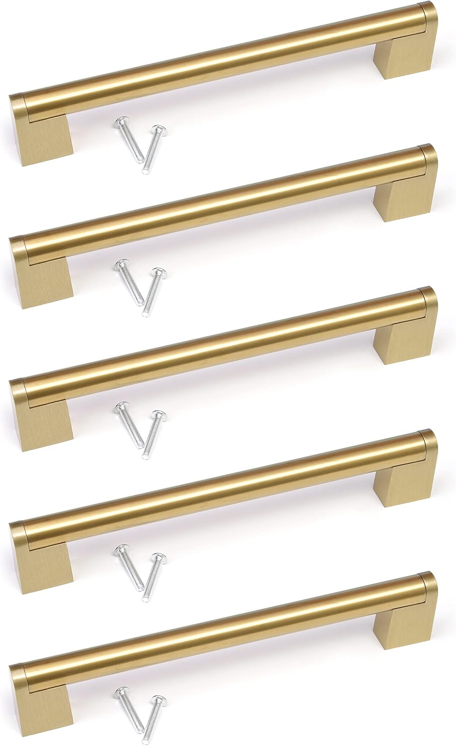 BSM Marketing Gold Finish Kitchen Cupboard Cabinet Boss Bar Door Handle Knob (5, 209mm)