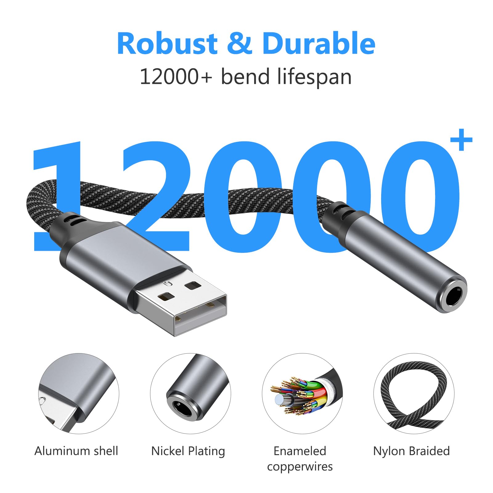 Oumida Adaptateur USB vers Jack 3.5mm Carte Son Externe USB A vers AUX Stéréo 3,5mm Compatible Casque PC Linux Violet