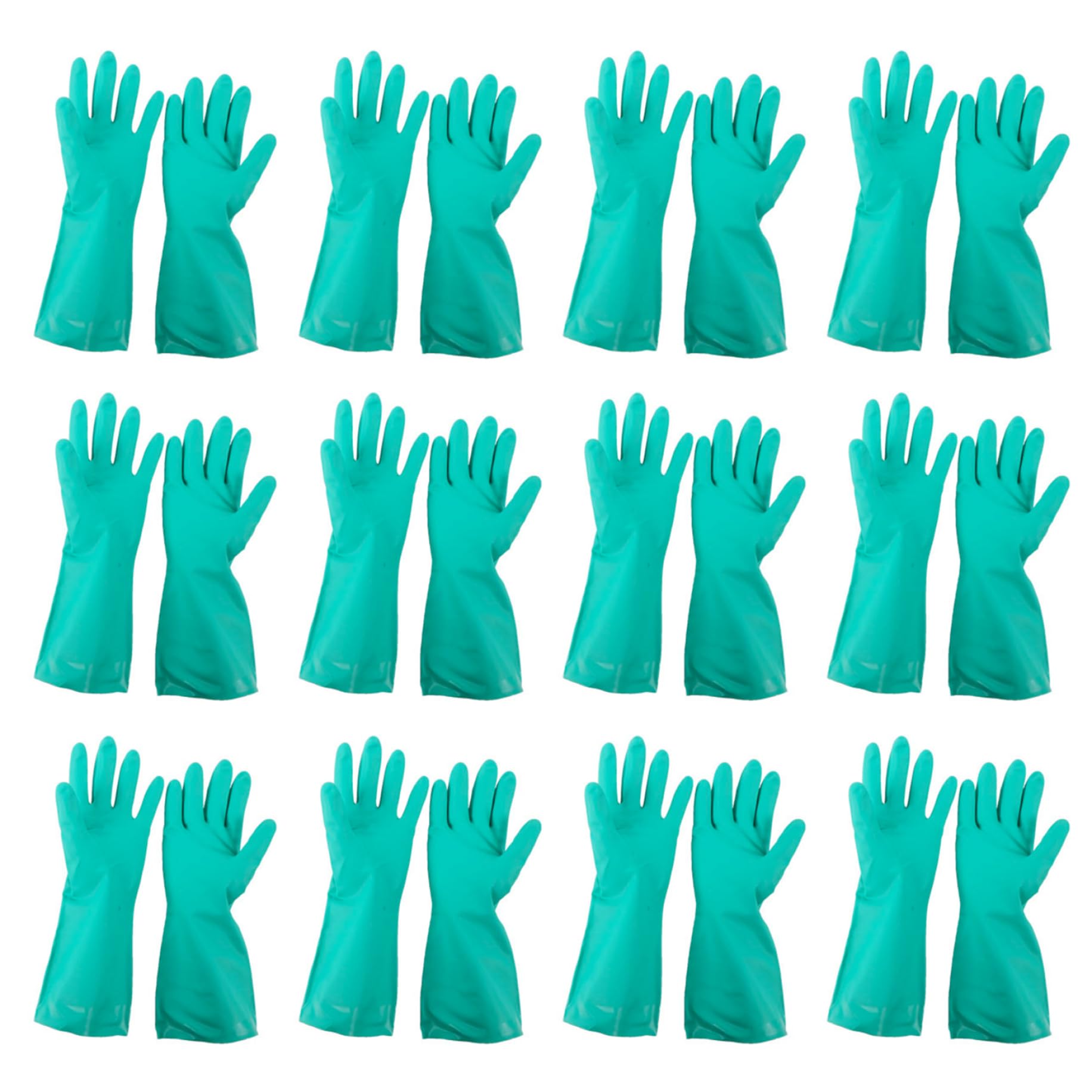 Guantes de limpieza 12 Uds. Guantes de limpieza de caucho de nitrilo resistentes para lavavajillas tamaño libre lavables cocina reutilizables para el hogar cocina