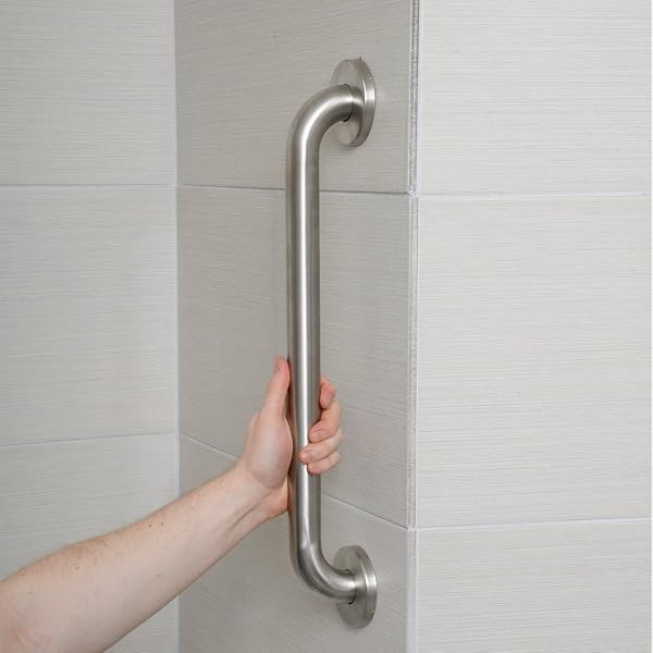 Amazon Basics Maniglione di sostegno da bagno per disabili, 45,7 cm lunghezza, 3,18 cm diametro, Acciaio Inox - 2