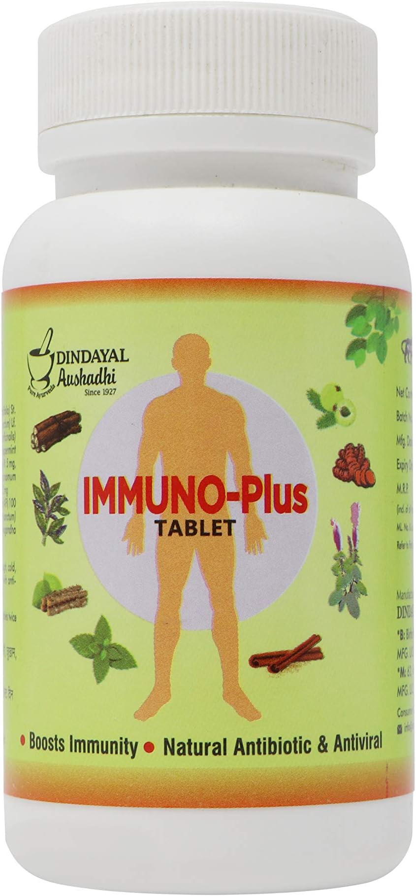 Immune Plus Tablets | Ayurvedic Support | For Immunity, Cough & Cold Relief | Natural Herbal Blend for Flu, Body Ache & Head Discomfort | Pack of 60