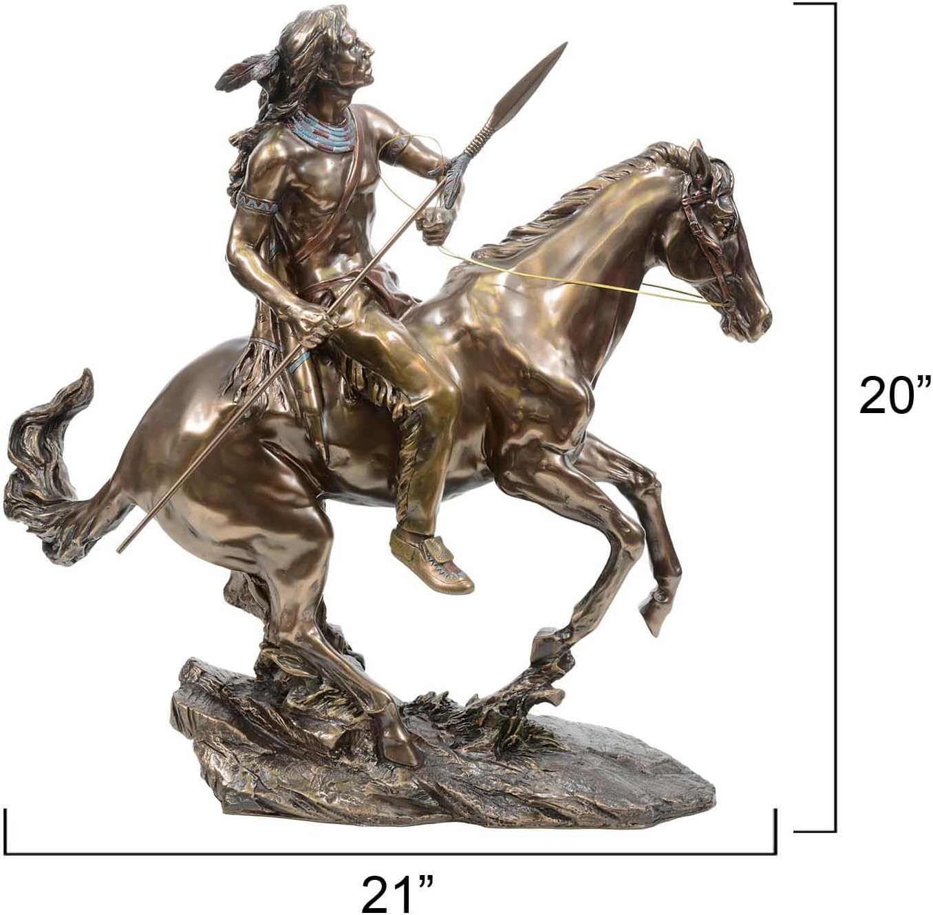 BLACK FOREST DECOR Native Warrior Sculpture