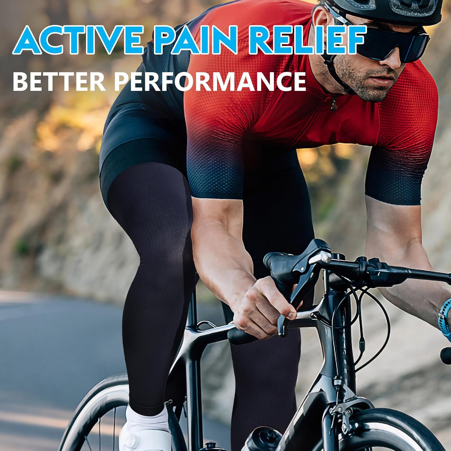 KEKING Full Leg Compression Sleeves, Unisex, Thigh High Compression Stocking 20-30mmHg Graduated Support for Thigh Calf Knee, Running, Basketball, Reduce Varicose Veins and Swelling, Navy Blue S - Image 4