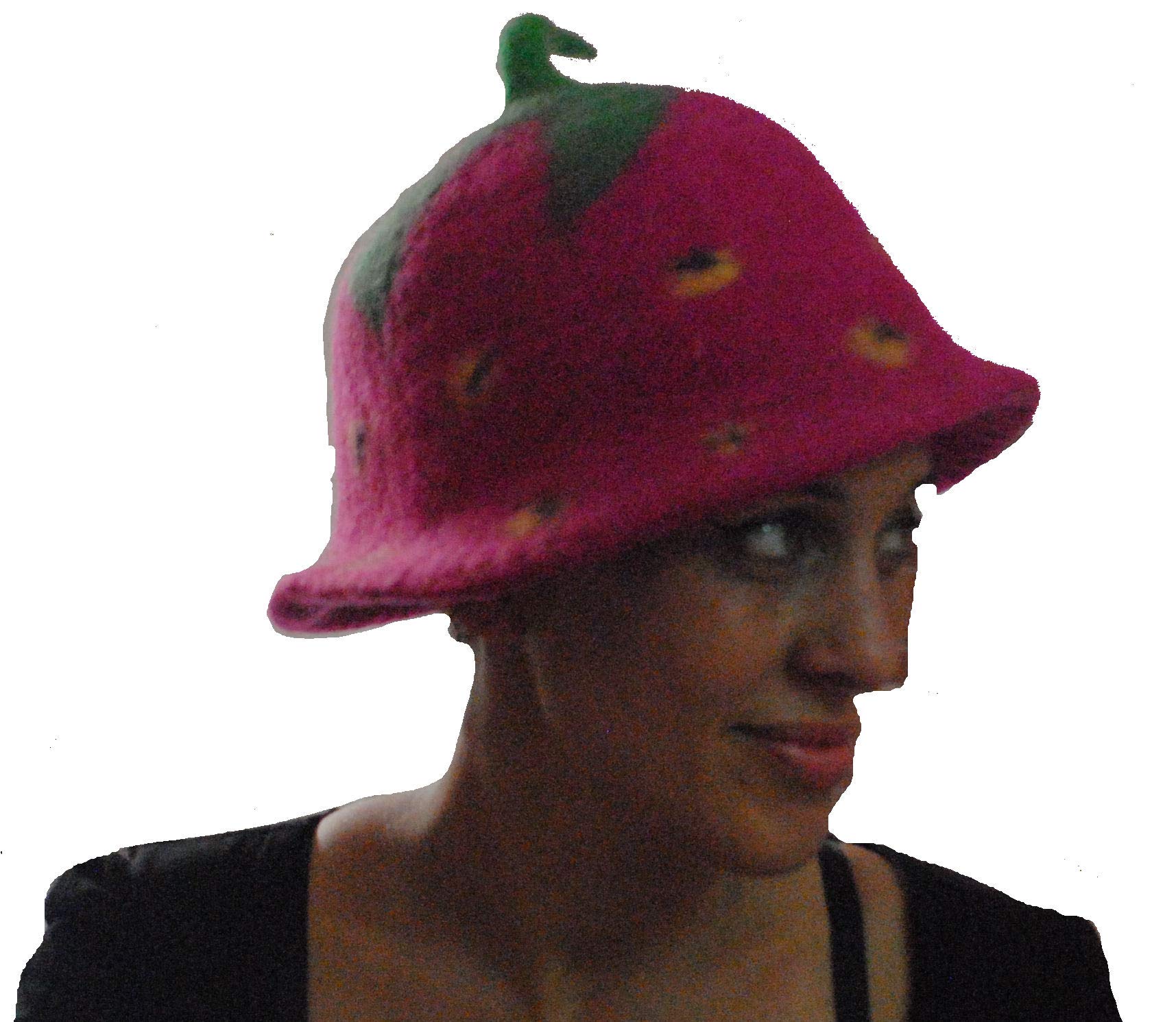 Terrapin Trading Unisex Pink Fair Trade Nepal Felt Strawberry Felt Wool Festival Hat (Adults) (Pink)