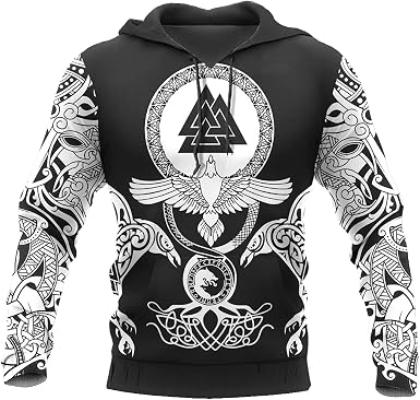 Amazon.com: Conjunto de ropa vikinga para hombre, impresión 3D, tatuaje de  mitología nórdica, ropa deportiva informal : Ropa, Zapatos y Joyería
