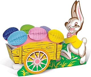 Easter Bunny With Cart Vintage Display