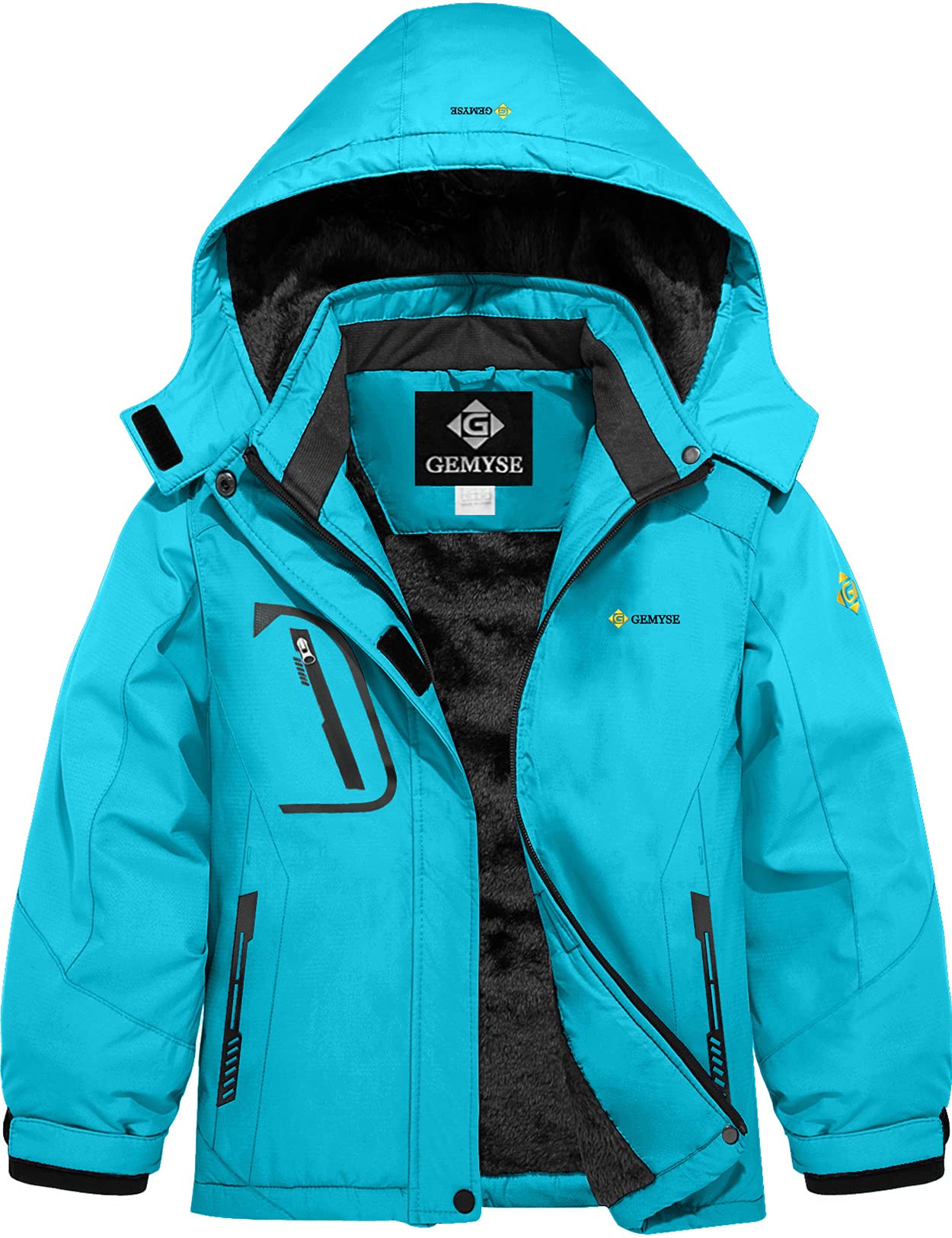 GEMYSE Girl's Waterproof Ski Snow Jacket
