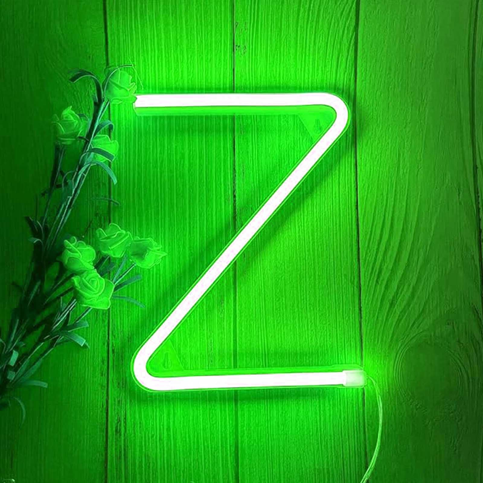 Custom Green Neon Light with Dual Power Supply - Energy-Efficient LED Sign for Cafe Studio Party & Home Decoration(Letters Z) — image 1