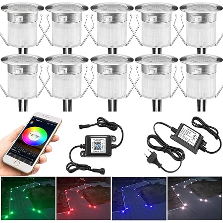 Dystaval Terrassen Einbaustrahler 16er Set - IP67 Wasserdicht 32mm