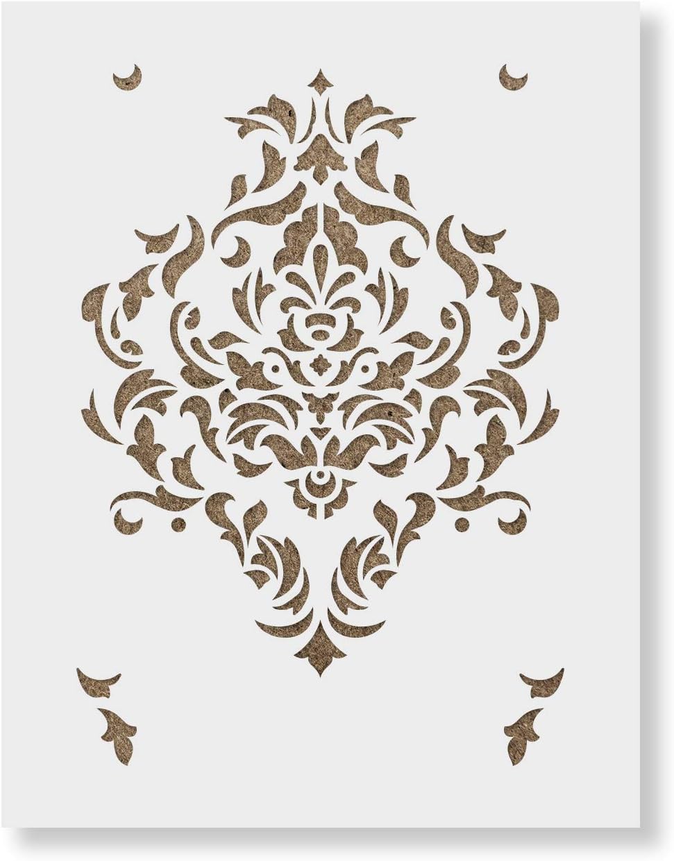 Damask Wall Stencil - Large Pattern, Wallpaper, DIY Home Decor Project