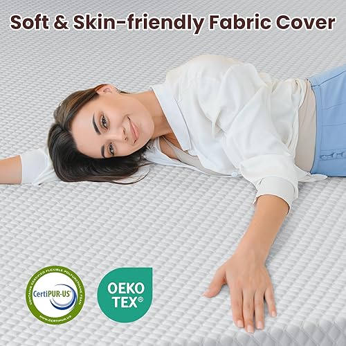 Miniatura 2 de UniPon Cubrecolchón firme de 3 pulgadas, tamaño individual, con infusión de gel, ventilado, para aliviar el dolor de espalda, cubrecolchón de espuma