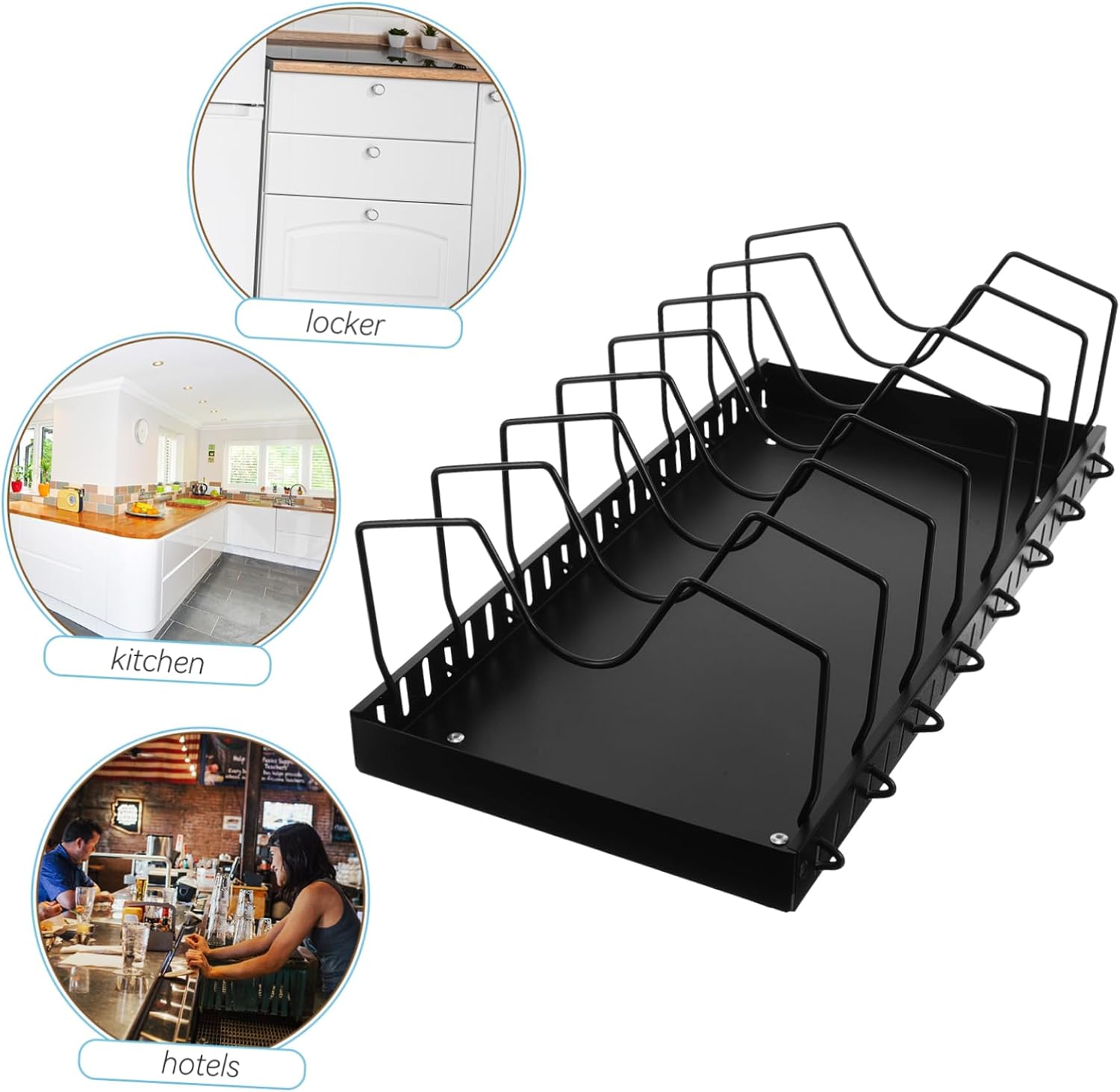 Ciieeo Pot Lid Organizer for Cabinet Door Pot Organizers inside Cabinet Sliding Rail Pan Rack Kitchen Countertop Storage