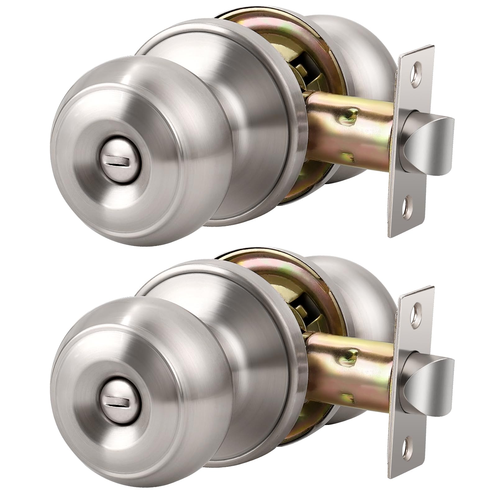 Privacy Door Knobs with Lock - Brushed Nickel -28
