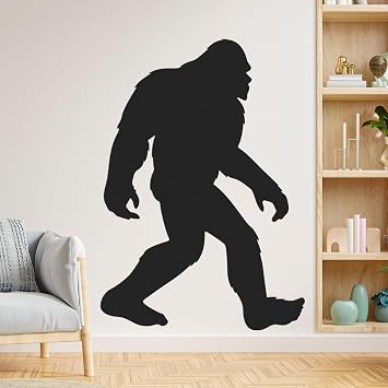 Affrolling Bigfoot Wall Decal Large 60 x 42 Inch Sasquatch Big Foot Silhouette Peel and Stick Wall Decals for Office Home Decor Gifts for Sasquatch Bigfoot LoversBlack