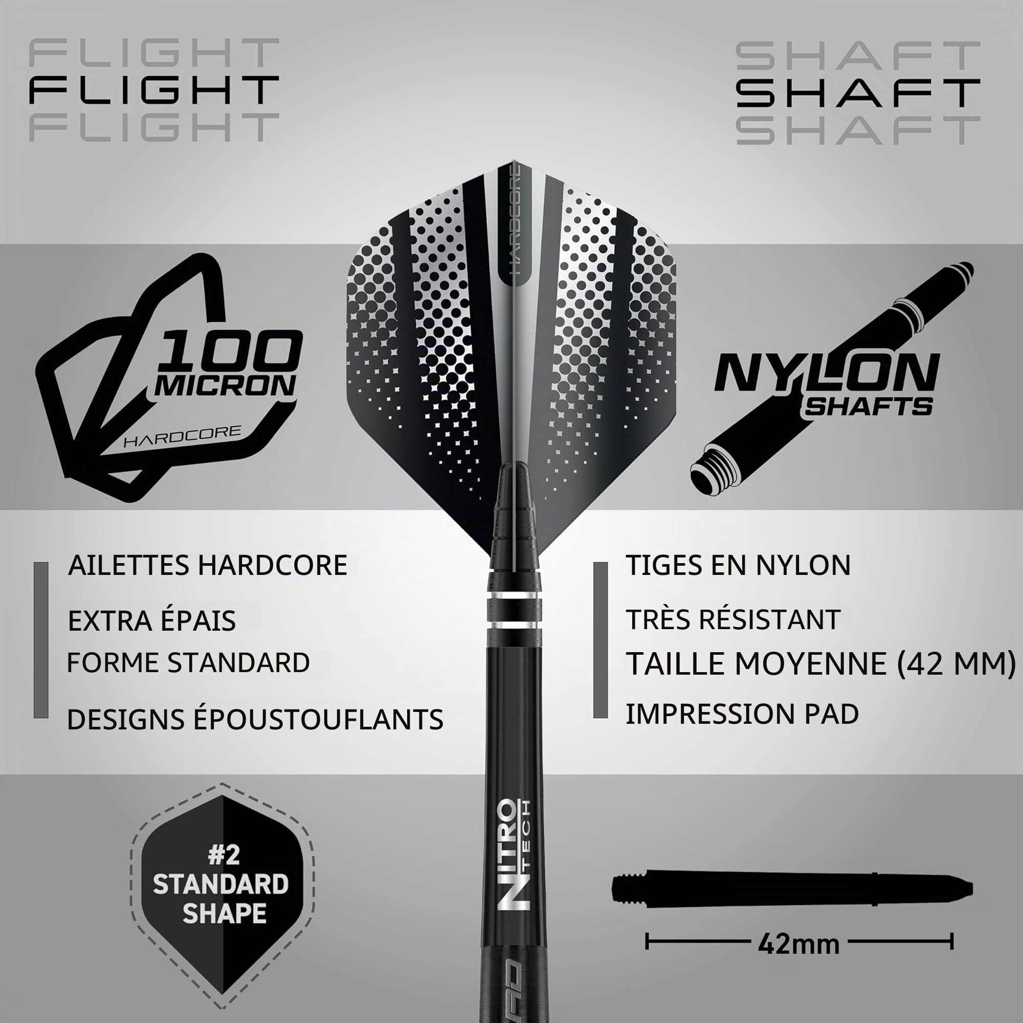 RED DRAGON Flechette Pointe Plastique 20g Razor Edge Fléchettes Softip 85% Tungstene (18g) | Flechettes pour Cible Electronique | 3 x Fléchette Professionnelle | 3 x Ailettes | 3 x NitroTech Tiges