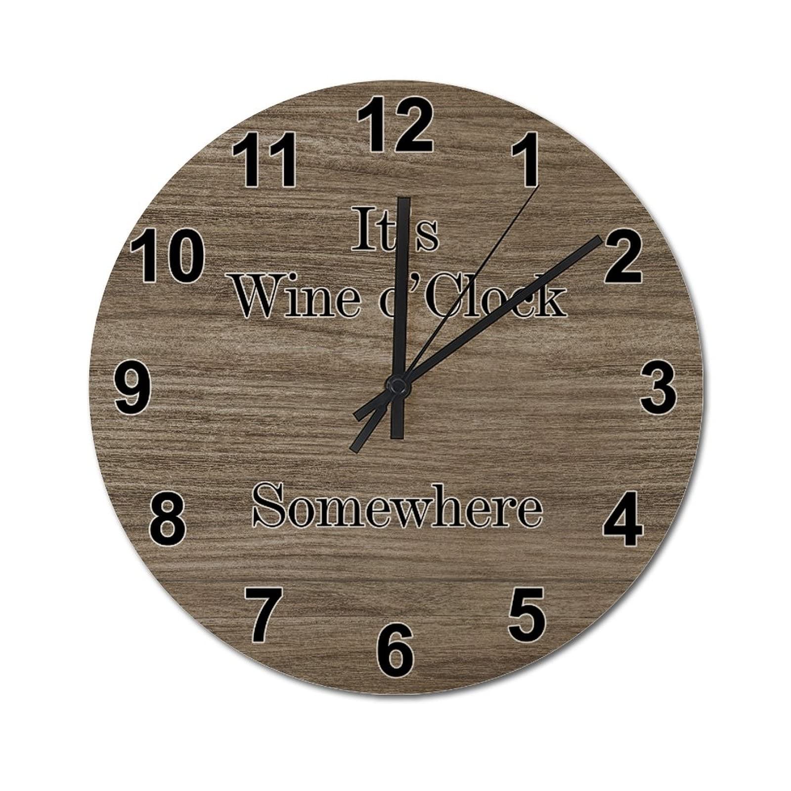 Horloge murale silencieuse It's Wine O'Clock pour stopper le tic-tac dans la chambre