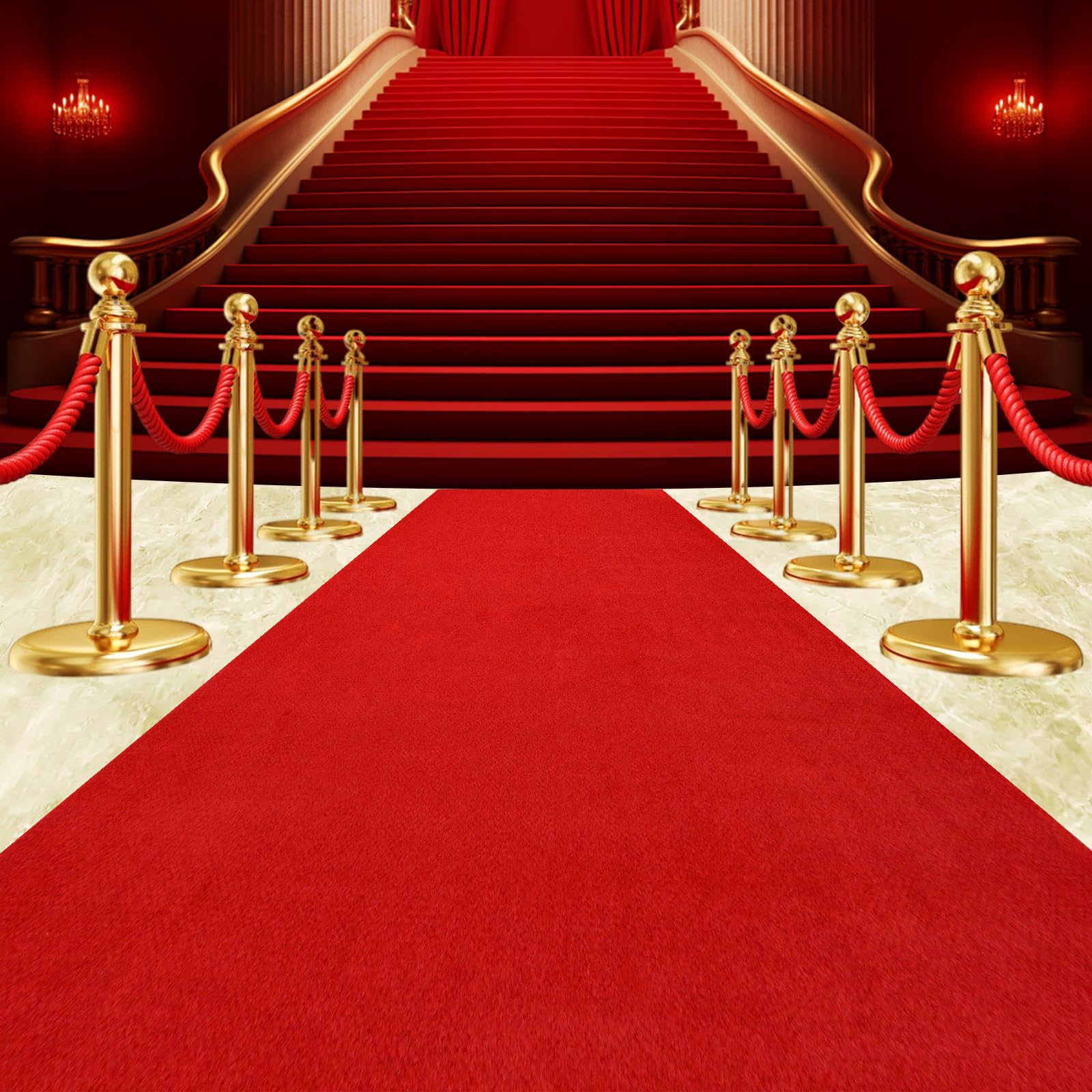 450 GSM Extra Thick Waterproof Red Carpet Runner for Events Decorations, 3X15 Ft Not Slip Red Runner Aisle Runway Rug for Wedding, Party, Banquet, Activity Entrance and Special Events Decorations