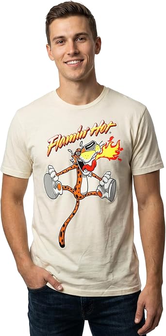 Cheetos T-Shirt Mens Chester Cheetah Flaming Hot Short Sleeve Top