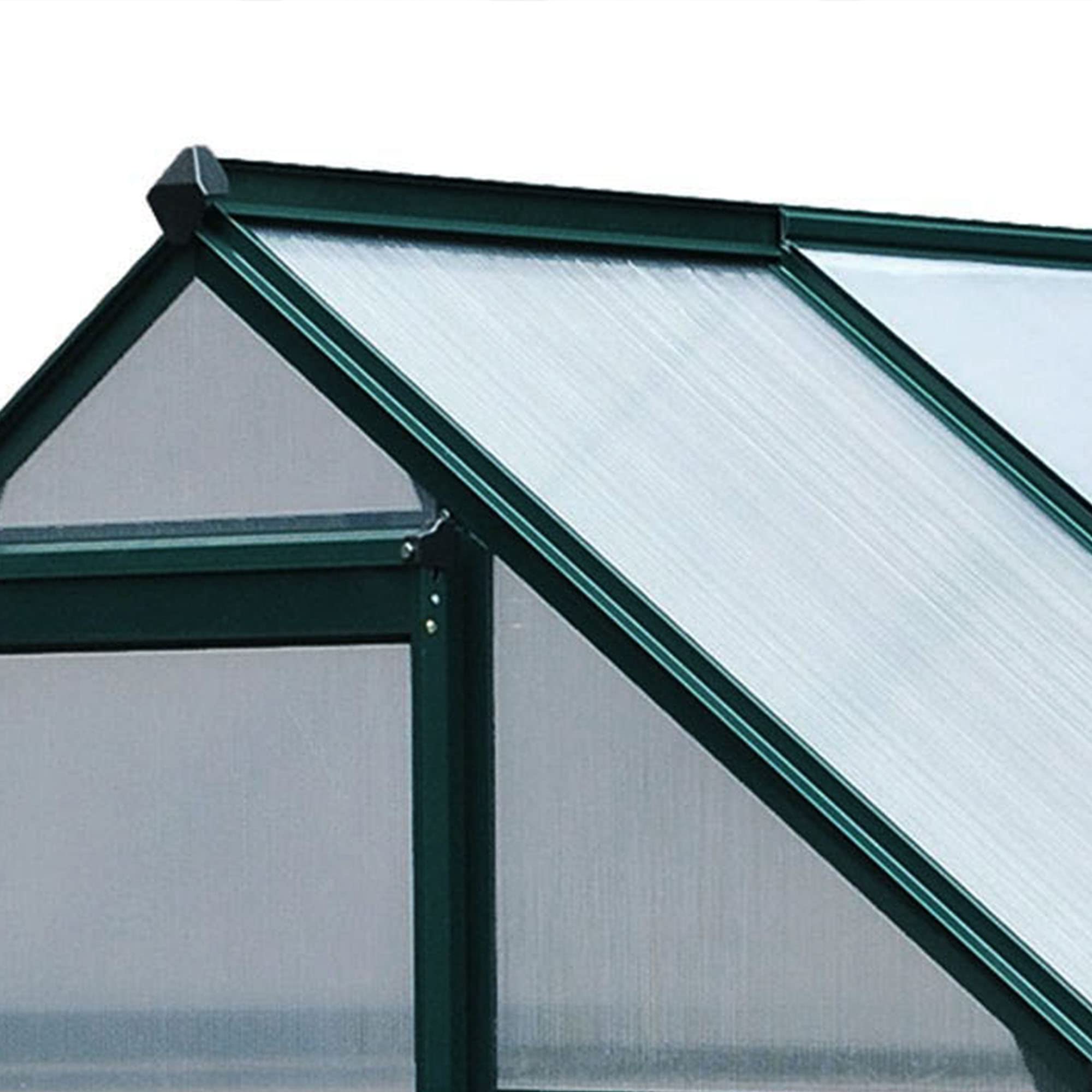Outsunny Gewächshaus Aluminium 2,51m² 190x132x201cm mit Fundament Dachfenster Schiebetür 4 mm Platten, UV-beständig Treibhaus Aufzucht Tomatenhaus Pflanzenhaus Frühbeet für Garten Outdoor